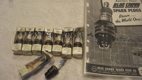 8 nos blue crown spark plugs ford tapered seat resistor