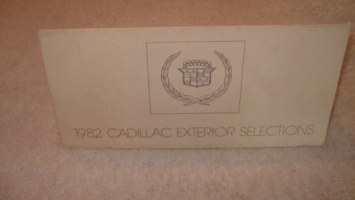 1982 cadillac exterior selections-color paint chip brochure
