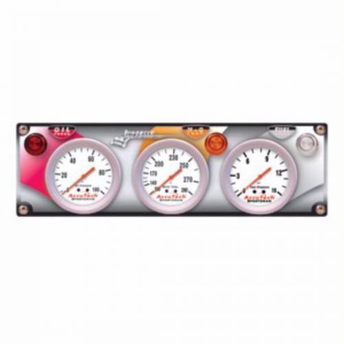 Longacre 3 gauge panel w/sportsman gauges op wt fp w/ warning lights 44416