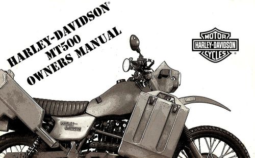 1999 &amp; 2000 harley-davidson mt500 motorcycle owners manual -mt 500-armstrong