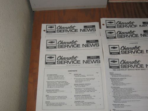1983 chevrolet camaro corvette el camino truck service news bulletin manuals