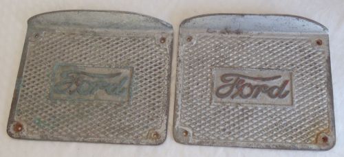 Vintage pair of cast brass model t ford running board step plate