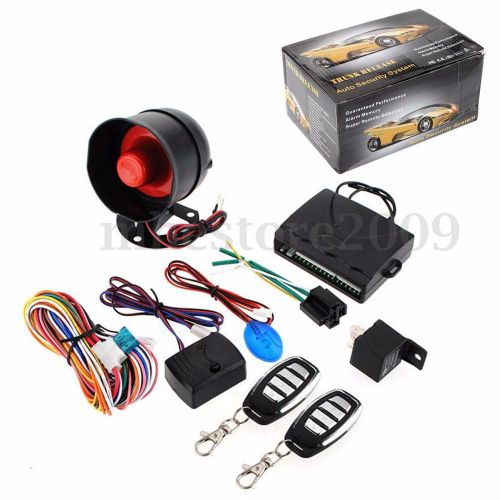 1-way car vehicle alarm &amp; keyless entry siren security system 2 remote with box