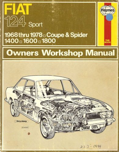 Haynes fiat 124 sport repair manual 1968-1978 coupe &amp; spider