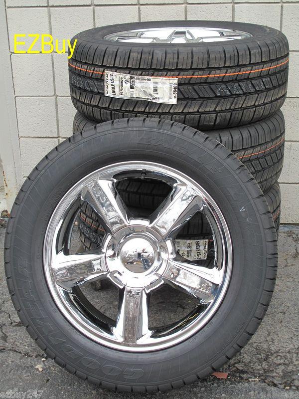 20" chevrolet gmc factory style new chrome wheels goodyear tires 5308