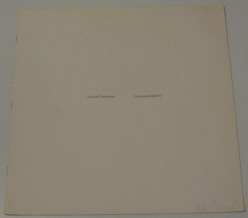 Vintage 1973 lincoln continentals & mark iv sales brochure catalog 20 pages