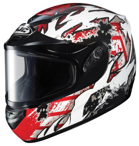 Hjc cs-r2 skarr full face snowmobile helmet red size xx-large