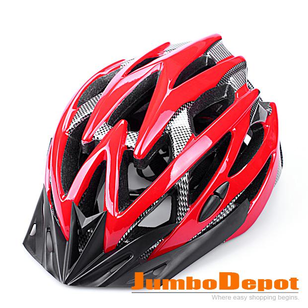 New cycling bicycle mountain bike adult helmet red carbon foam interior warranty