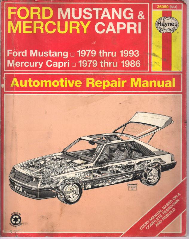   ford mustang & mercury capri automotive haynes repair manual   1979 thru 1993