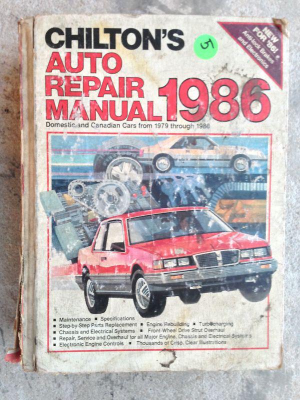 Chilton's auto repair manual 1986