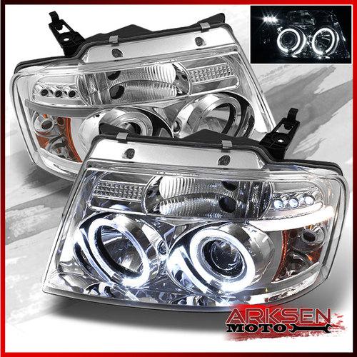 G2 04-08 ford f150 dual halo projector led headlights lights lamps pair set