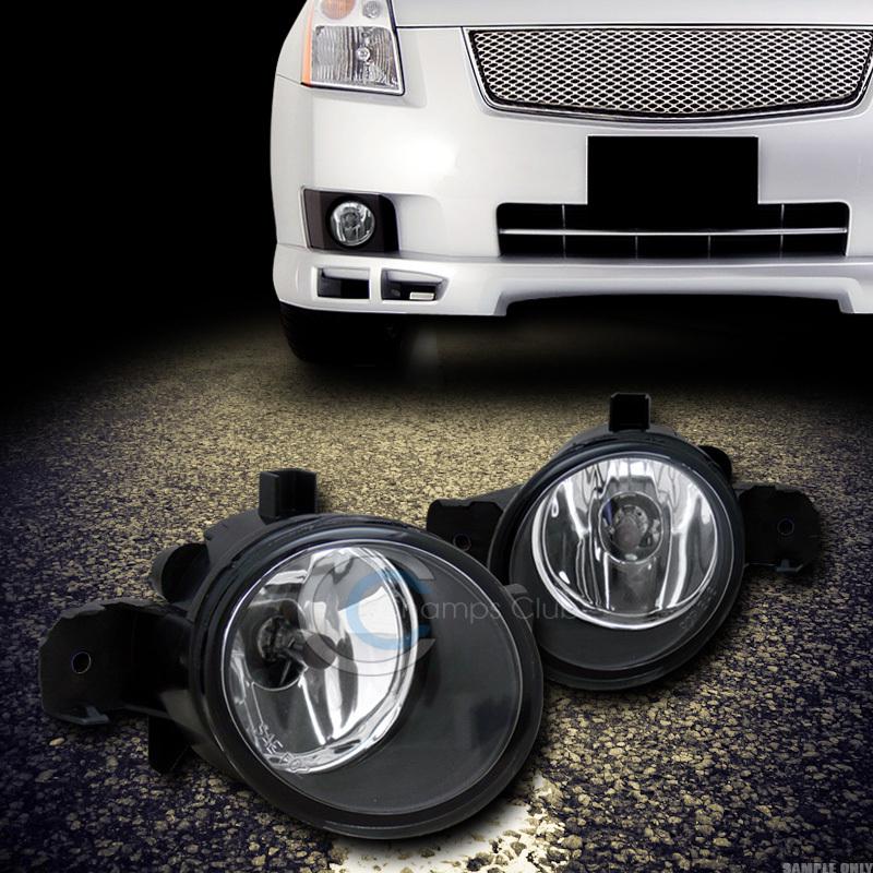 Jdm chrome clear front bumper fog lights lamps dy+switch 07 08 09 nissan sentra