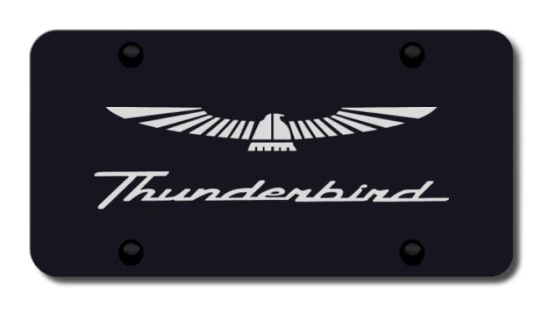 Ford thunderbird laser etched black license plate made in usa genuine