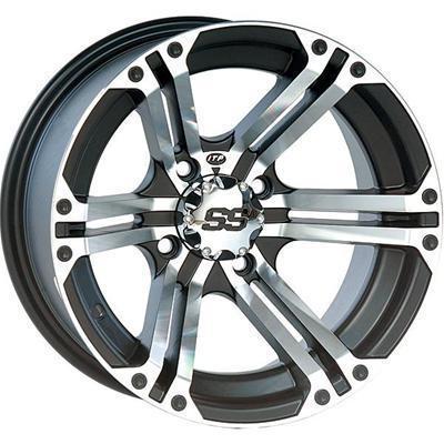 Itp ss212 machined alloy wheel 12"x7" polished 5+2" offset