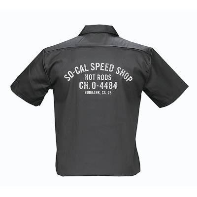 Work shirt button down cotton polyester so-cal speed shop logo black men's x-lg