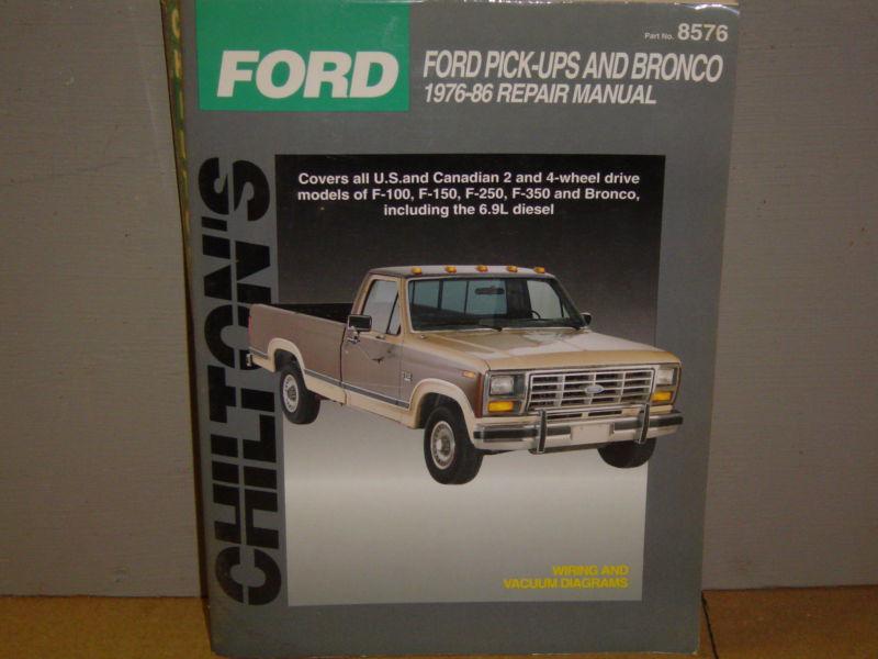 Ford pick ups and bronco 1976-1986 chilton repair manual