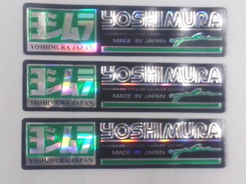 Yoshimura sticker racing decal reflective car light foil 3 pcs. size 5" x 1 1/4"