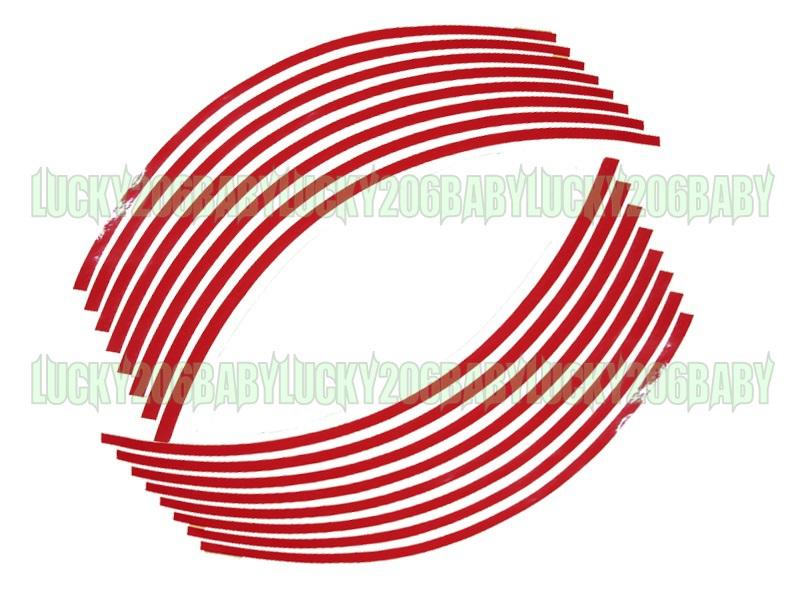 Reflective rims sticker wheel stripe tapes 17" red 5