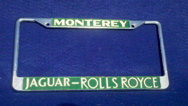 Jaguar rolls royce monterey license frame e-type xke roadster silver shadow 