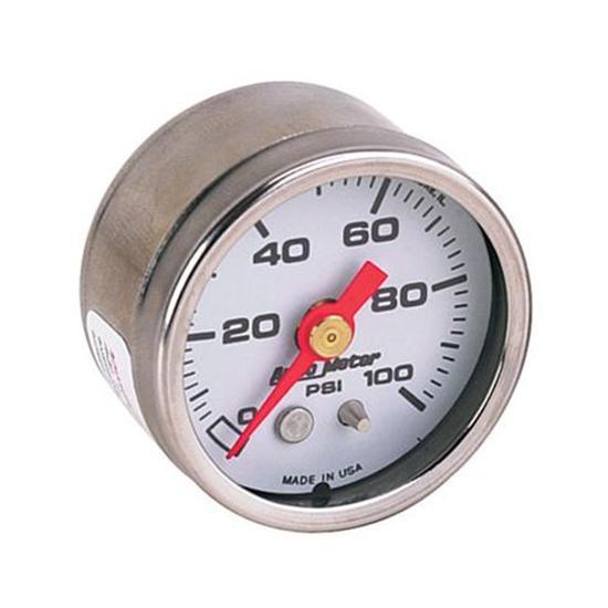 New auto meter 1.5" hi-vibration oil/fuel pressure gauge, engine mount, white