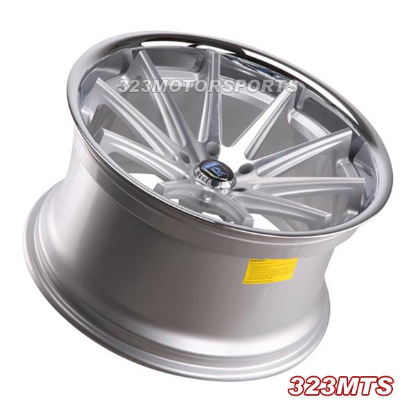 20" rohana rc10 deep concave silver staggered wheels rims