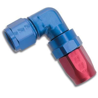Russell 613650 hose end forged 90 deg -8 an hose to female -8 an red/blue ea