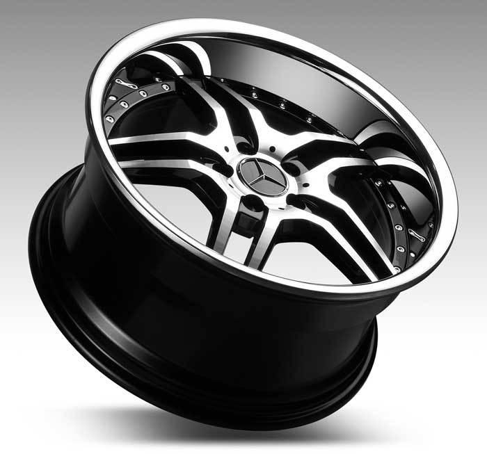 20 inch rims wheels rims euromag em2 blk machine chrome lip cls500 cls55 cls63