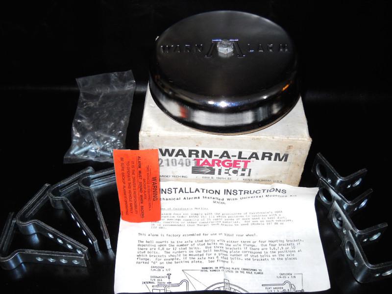 New warn-a-larm mechanical backup alarm bell w/hardware hub fork lift fire truck