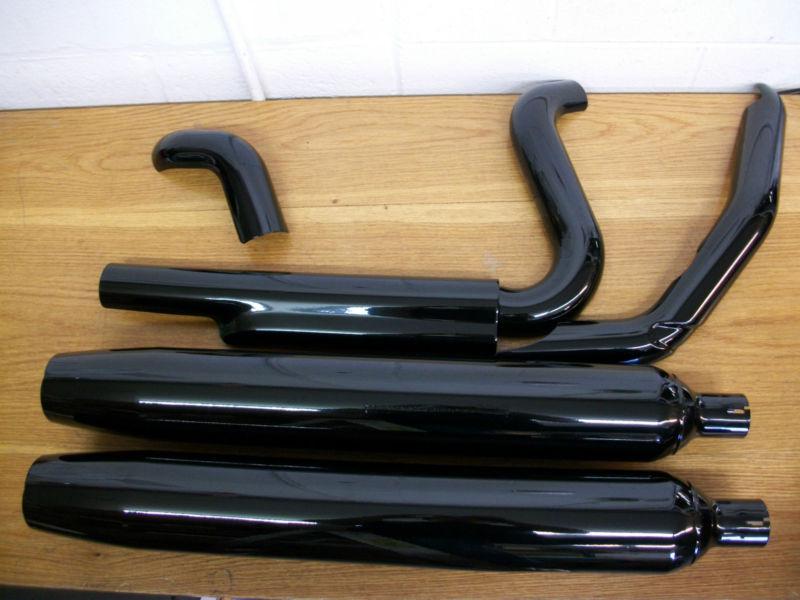 Harley touring road king electra & street glide black exhaust shields & mufflers
