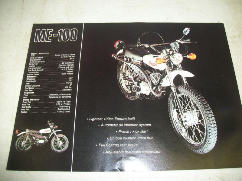 Indian me-100 me100 & me-125 me125 dealer sales brochure
