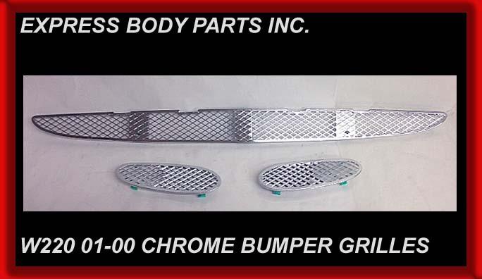 00 2000 s430 bumper grille chrome mesh insert lower set complete s-class w220