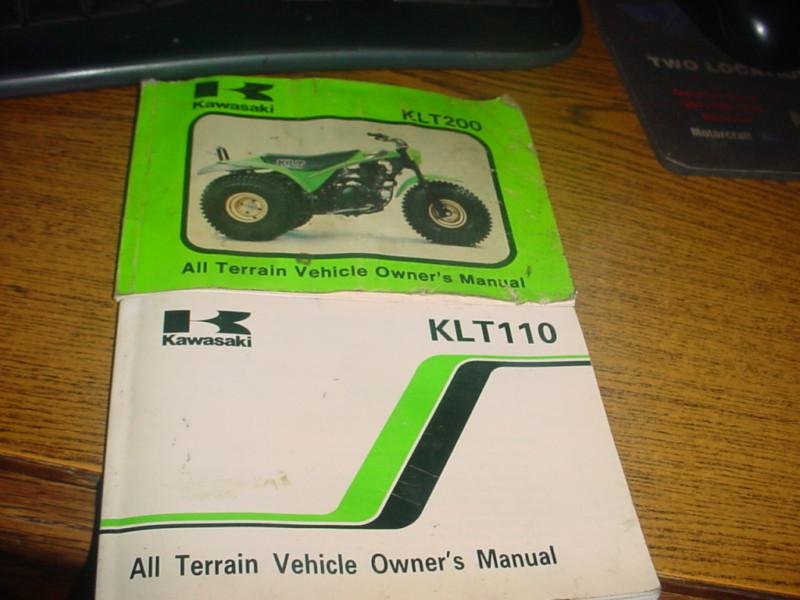 Original 1980's  kawasaki klt200 and klt11 atv  owners manuals