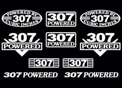 10 decal set 307 ci v8 powered engine stickers emblems sbc vinyl decals