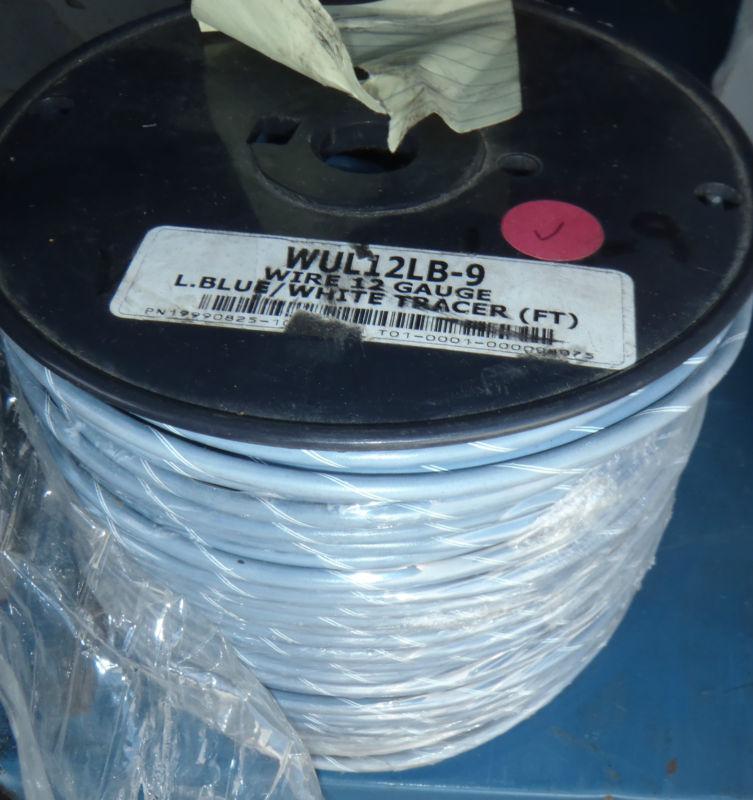 12awg gauge,light blue w/white stripe,marine tinned wire,500' roll single strand