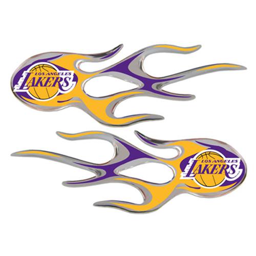 Nba los angeles lakers micro flame auto emblems, 3d look, licensed + free gift