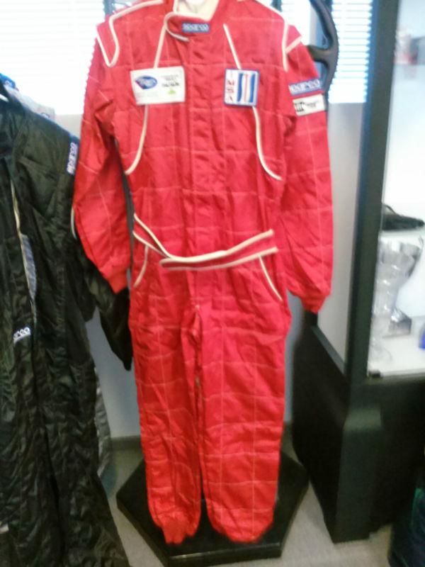 Sparco racing suit - sparco 5 red with white piping and stitching size 56