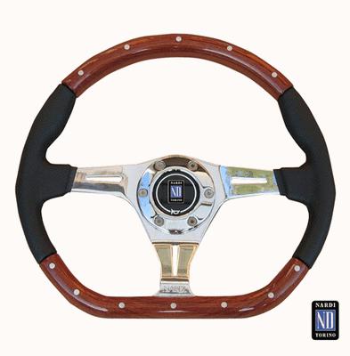 Nardi 350mm steering wheel kallista wood / black leather e. h/b  5055.35.3000