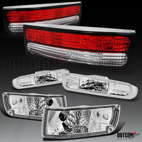 Nissan 90-96 300zx z32 red/clear tail lights+front bumper lamp+rear side markers