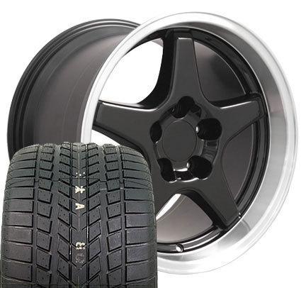 17" 9.5/11 black zr1 wheels sumitomo tiresrims fit camaro corvette