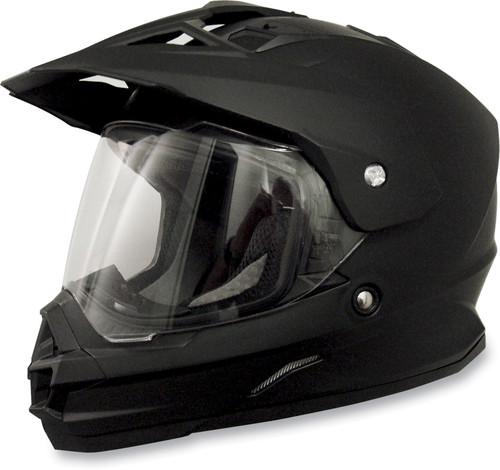 New afx fx-39 dual sport motorcycle helmet, flat black, xl