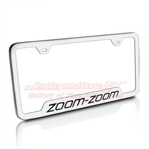 Mazda zoom-zoom brushed stainless steel license plate frame, lifetime warranty