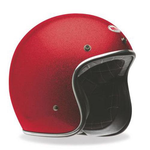 Bell custom 500 open face street motorcycle helmet red flake size medium