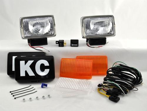 Kc hilites 57 series lights 55w rectangular amber/clear lens 785