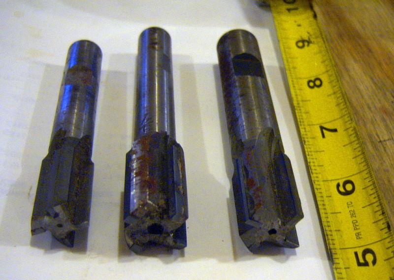 1/2" 5/8" shank brazed carbide four flute end mills (3)