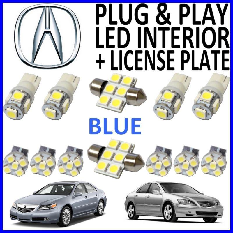 12 piece super blue led interior package kit + license plate tag lights ar4b