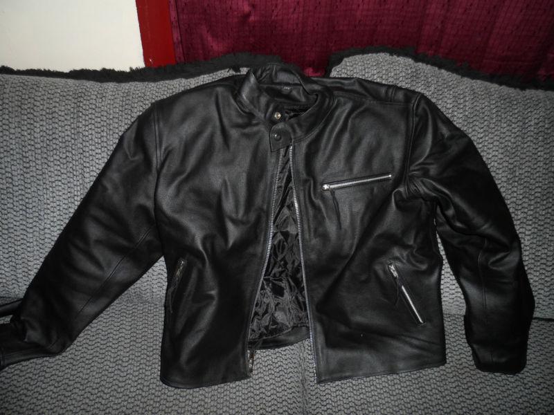 Mens leather biker scooter motorcycle jacket brand new lll-182