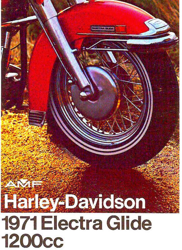1971 harley-davidson flh-1200 & flp-1200 electra glide motorcycle brochure -