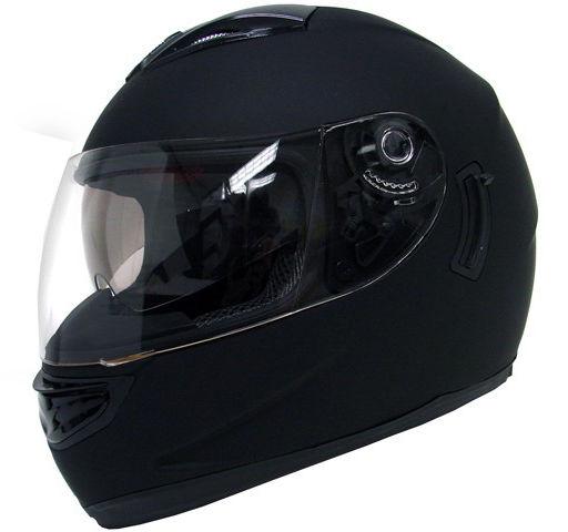 Dual visor sun shield full face motorcycle street helmet matte black ~l/large