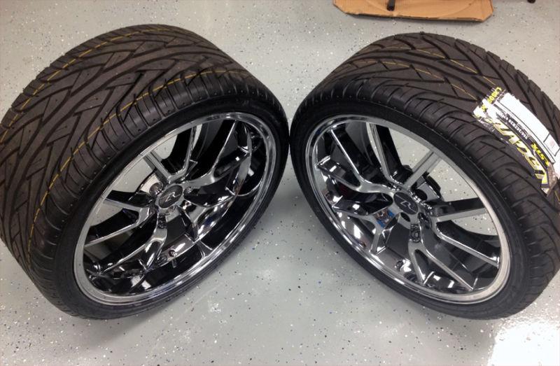 Black chrome mustang fr500 wheels 20x8.5 & 10" & 20 inch tires 2005+ rims dish