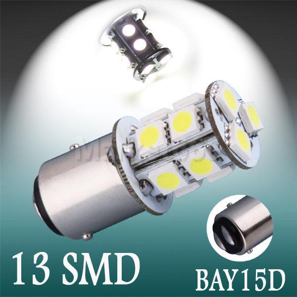 1157 bay15d 13 smd pure white tail brake turn signal led car light bulb lamp